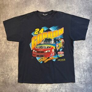 Vintage 1998 Jeff Gordon NASCAR DuPont Racing T-Shirt Navy Large Nutmeg 24 Car
